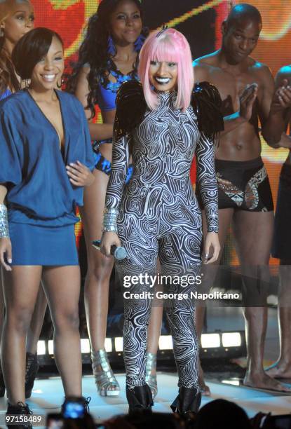 Nikki Minaj performs at the BET's Rip The Runway 2010 at the Hammerstein Ballroom on February 27, 2010 in New York City.