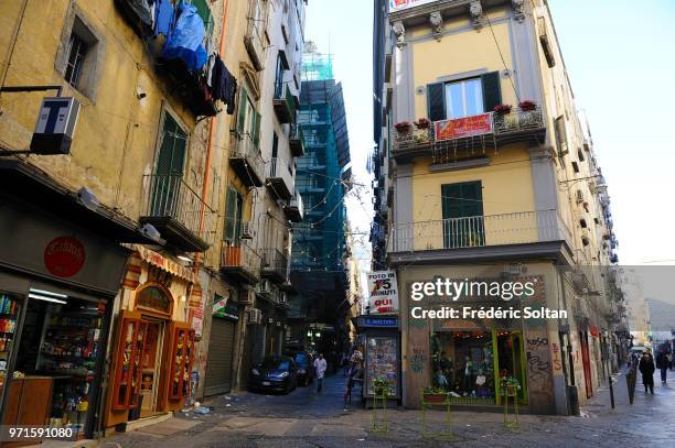 Daily life in the historical streets in Naples on January 08 Italy.