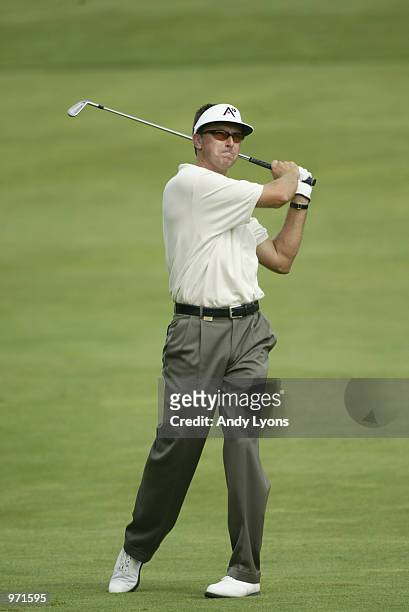 Robert Allenby of Australia hits out of the 13th fairway during the third round of the Advil Western Open July 6, 2002 at Cog Hill Golf and Country...