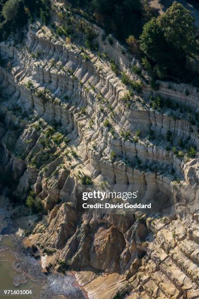 Aerial Photograph of of a sand quarry just outside Midhurst, in the shadow of the South Downs. Photograph by David Goddard