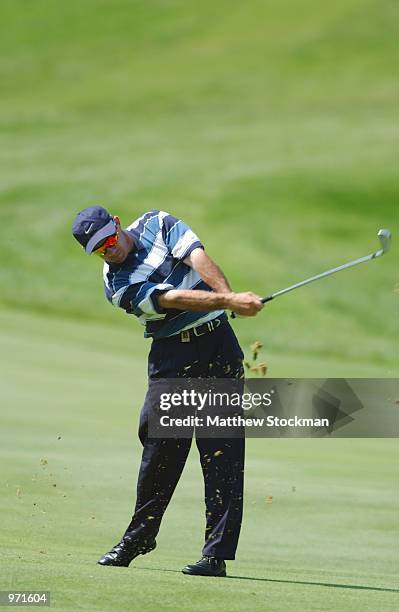 Paul Gow hits out of the 16th fairway during the second round of the Advil Western Open on July 5, 2002 at Cog Hill Golf and Country Club in Lemont,...