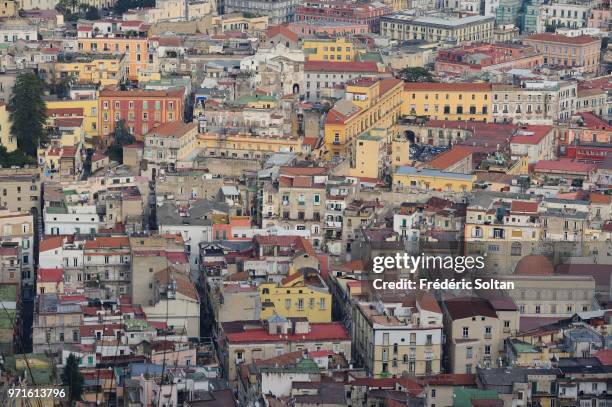 Aerial view of the city of Naples on January 08 Italy.