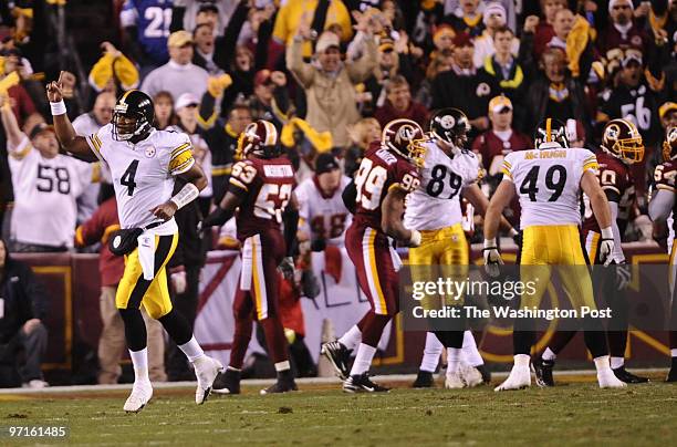 November 3, 2008 NEG: 204577 CREDIT: Ricky Carioti / TWP FedEx Field Pittsburgh Steelers at Washington Redskins Pittsburgh quarterback Byron Leftwich...