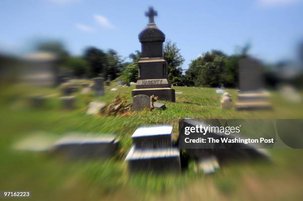 August 2008 CREDIT: Katherine Frey / TWP. Washington, DC. Holy Rood Cemetery on Wisconsin Ave. NW between W Place and Whitehaven Parkway Headstones...