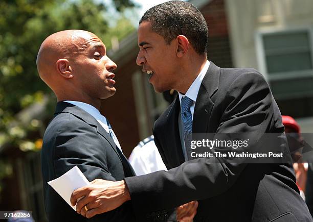 Washington, DC Washington DC Mayor Adrian Fenty hods a press conference to endorse Sen. Barack Obama for the Presidency at King Greenleaf Recreation...