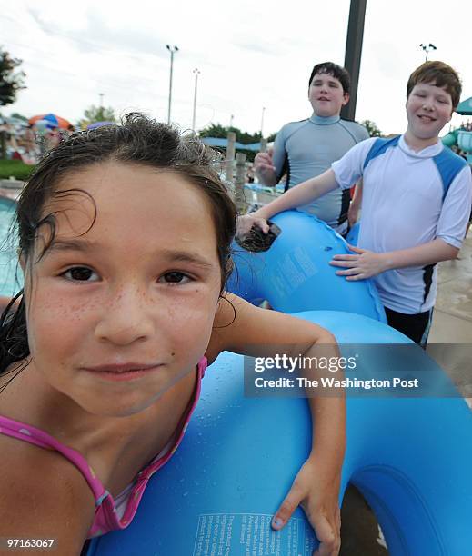 Ben Lomond Park Drive, Manassas, VA People at the park in warm weather. CAPION: Haley Ascher, 7 yrs old, with her brothers Gary Ascher, 12 yrs old...