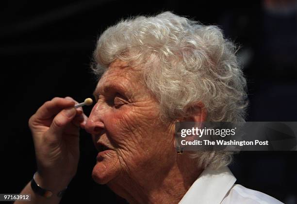 October 22, 2008CREDIT: Carol Guzy/ The Washington PostLOCATION: Rockville MDCAPTION: CRITTERS FOR THE CURE: Deborah Cochrane has her makeup done for...