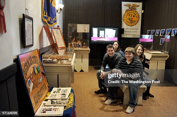 February 2009 CREDIT: Katherine Frey / TWP. Sterling, VA. Future Farmers of America exhibit at Loudoun Farm Museum Clockwise from front, Tyler Beamer...