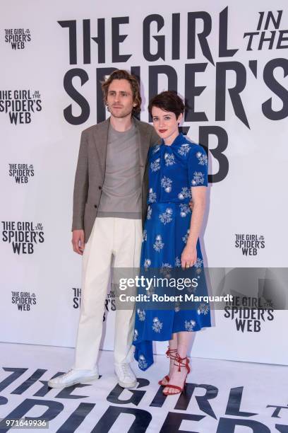 Sverrir Gudnason and Claire Foy pose during a photocall for 'The Girl in the Spider's Web' at CineEurope 2018 on June 11, 2018 in Barcelona, Spain....