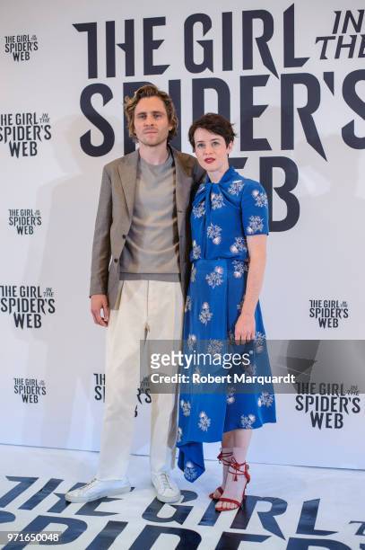Sverrir Gudnason and Claire Foy pose during a photocall for 'The Girl in the Spider's Web' at CineEurope 2018 on June 11, 2018 in Barcelona, Spain....