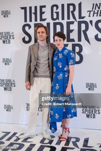 Sverrir Gudnason and Claire Foy pose during a photocall for 'The Girl in the Spider's Web' at CineEurope 2018 on June 11, 2018 in Barcelona, Spain....