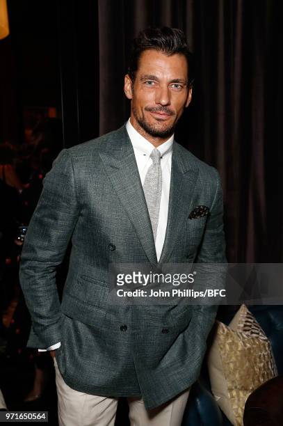 David Gandy attends the GQ Dinner co-hosted by Loyle Carner during London Fashion Week Men's June 2018 at The Principal London on June 11, 2018 in...