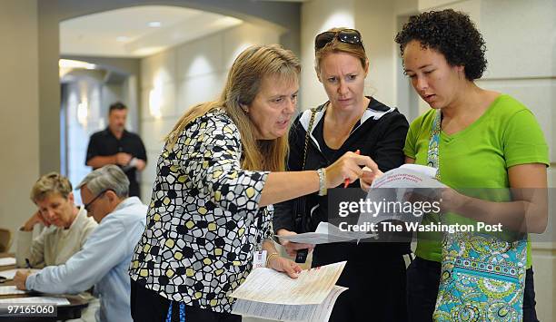 October 2008 CREDIT: Katherine Frey / TWP. Leesburg, VA. Loudoun registrar's office is busy on the last day to register to vote before the Nov. 4...