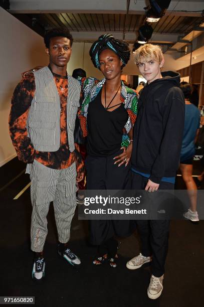 Aicha McKenzie attends the What We Wear show during London Fashion Week Men's June 2018 at the BFC Show Space on June 11, 2018 in London, England.