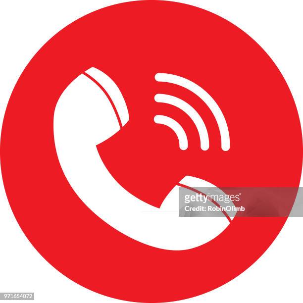 illustrazioni stock, clip art, cartoni animati e icone di tendenza di icona chiamata rossa - usare il telefono