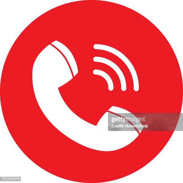 red call icon - phone receiver stock illustrations