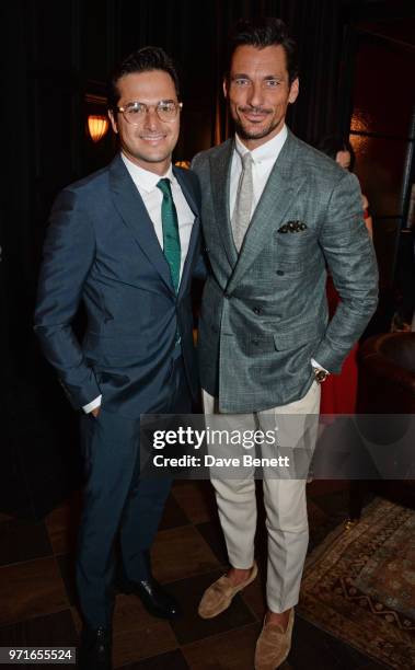 Nelson Piquet Jr and David Gandy attend the GQ Dinner co-hosted by Dylan Jones and Loyle Carner to celebrate London Fashion Week Men's June 2018 at...