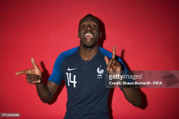 Blaise Matuidi of France poses for a potrait at the team hotel during the official FIFA World Cup 2018 portrait session at on June 11, 2018 in...