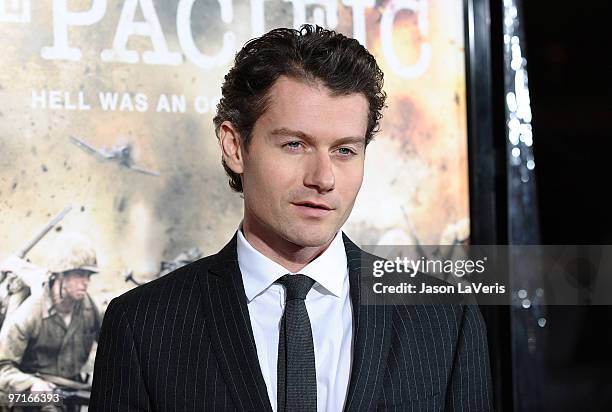 Actor James Badge Dale attends the premiere of HBO's new miniseries "The Pacific" at Grauman's Chinese Theatre on February 24, 2010 in Hollywood,...