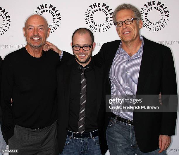 Actor Terry O' Quinn, executive producers Damon Lindelof and Carlton Cuse attend the 27th annual PaleyFest Presents the television show "Lost" at the...