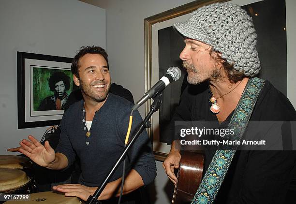 Actor Jeremy Piven and musician/surfer Donavon Frankenreiter attend Sanuk Presents: An Evening For The Environment and launches the Rasta line at the...