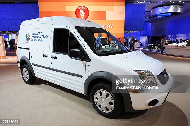 The Ford Transit Connect truck, the 2010 North American Truck of the Year, is displayed during the second press preview day at the 2010 North...