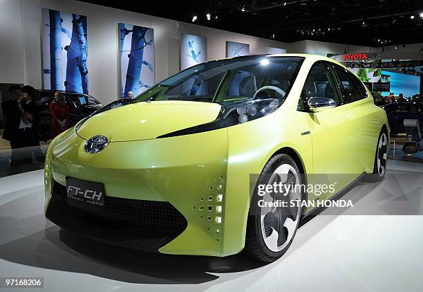 The Toyota FT-CH compact hybrid concept car is on display during the the second press preview day at the 2010 North American International Auto Show...