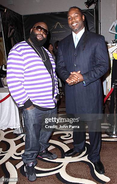 Rick Ross and Lennox Lewis attend the 15th Anniversary of The Blacks Annual Gala benefiting The Consequences Charity, Project Medishare, Educate...