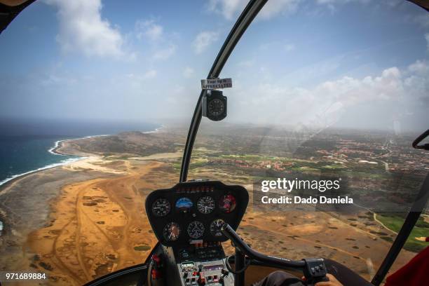 from cockpit view - oranjestad stock pictures, royalty-free photos & images