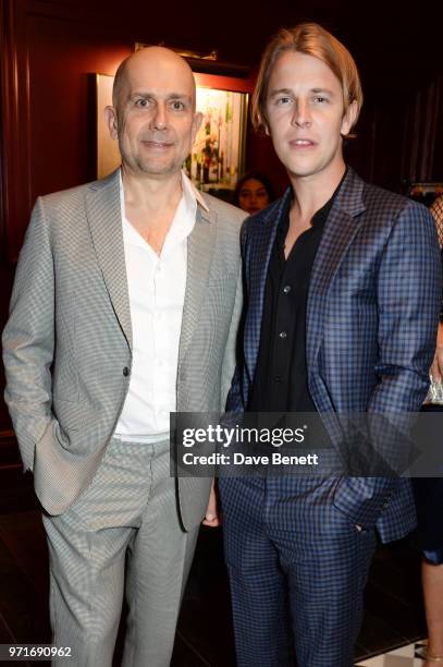 Marc Quinn and Tom Odell attend the GQ Dinner co-hosted by Dylan Jones and Loyle Carner to celebrate London Fashion Week Men's June 2018 at Neptune...