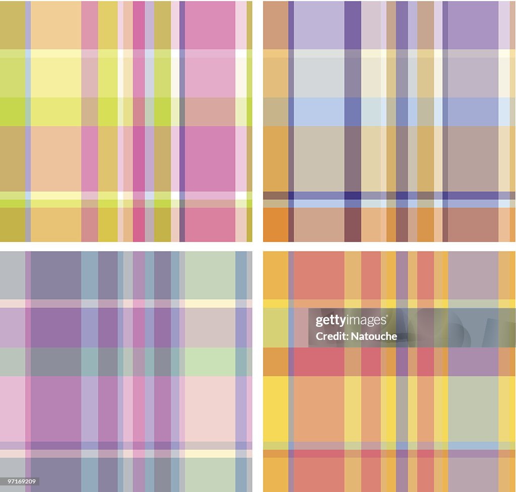 Four squares of Madras checkered boards