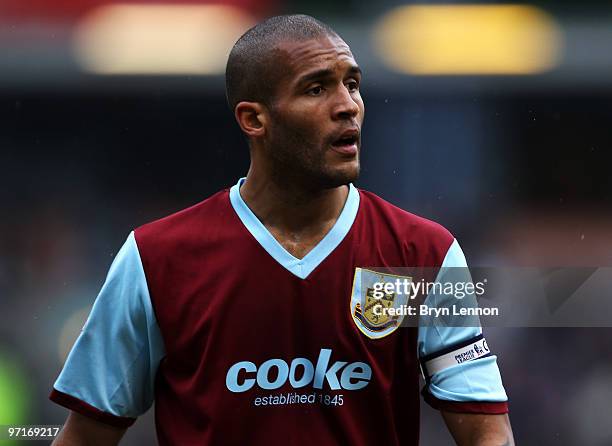 Clarke Carlisle of Burnley looks on during the Barclays Premier League match between Burnley and Portsmouth at Turf Moor on February 27, 2010 in...