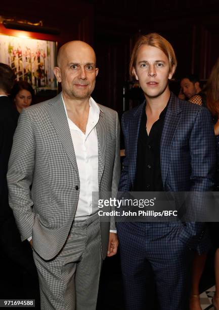 Marc Quinn and Tom Odell attend the GQ Dinner co-hosted by Loyle Carner during London Fashion Week Men's June 2018 at the The Principal London on...