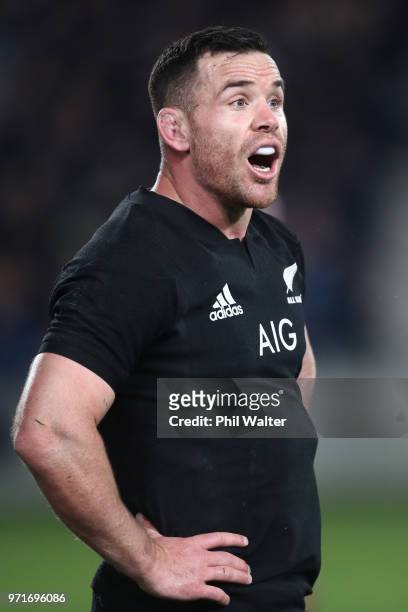 Ryan Crotty of the All Blacks during the International Test match between the New Zealand All Blacks and France at Eden Park on June 9, 2018 in...