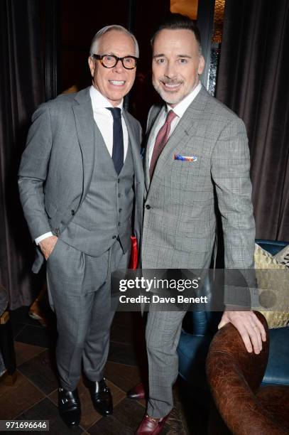 Tommy Hilfiger and David Furnish attend the GQ Dinner co-hosted by Dylan Jones and Loyle Carner to celebrate London Fashion Week Men's June 2018 at...