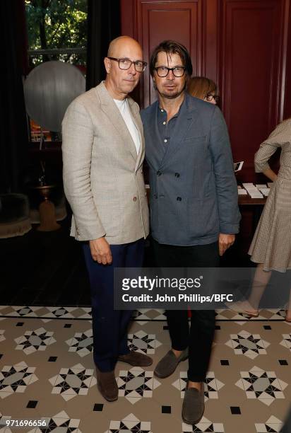 Dylan Jones and Oliver Spencer attend the GQ Dinner co-hosted by Loyle Carner during London Fashion Week Men's June 2018 at the The Principal London...