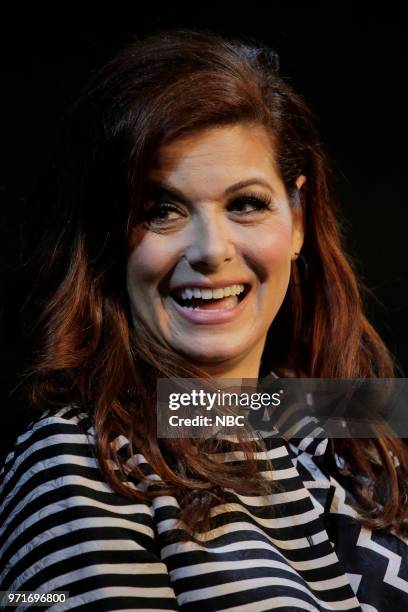 Pictured: Debra Messing at UCB Sunset Theatre on June 9, 2018 --