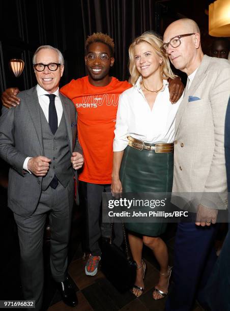Tommy Hilfiger, Tinie Tempah, Avery Baker and Dylan Jones attend the GQ Dinner co-hosted by Loyle Carner during London Fashion Week Men's June 2018...