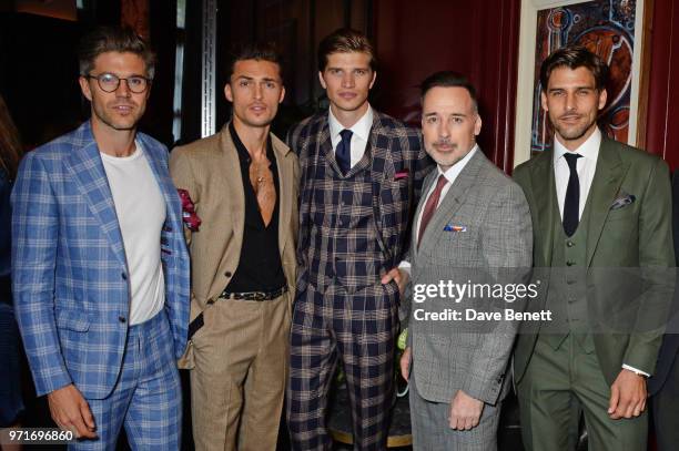 Darren Kennedy, Harvey Newton-Haydon, Toby Huntington-Whiteley, David Furnish and Johannes Huebl attend the GQ Dinner co-hosted by Dylan Jones and...