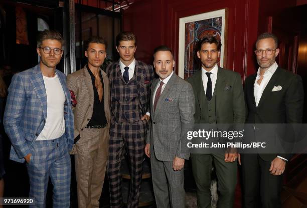 Darren Kennedy, Harvey Newton-Haydon, Toby Huntington Whitley, David Furnish, Johannes Huebl and Andrew Weitz attend the GQ Dinner co-hosted by Loyle...