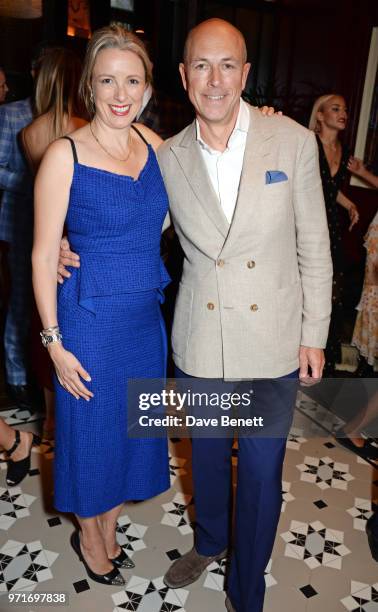 Stephanie Phair and Dylan Jones attend the GQ Dinner co-hosted by Dylan Jones and Loyle Carner to celebrate London Fashion Week Men's June 2018 at...