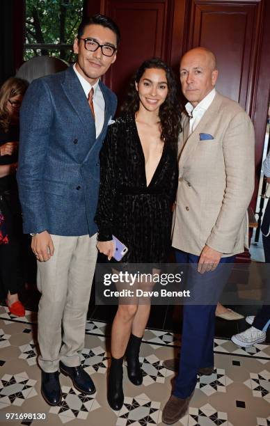 Hu Bing, Adrianne Ho and Dylan Jones attend the GQ Dinner co-hosted by Dylan Jones and Loyle Carner to celebrate London Fashion Week Men's June 2018...