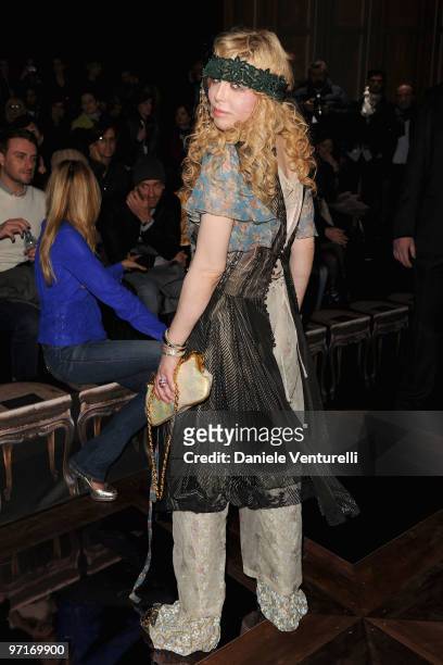 Courtney Love attends Roberto Cavalli Milan Fashion Week Autumn/Winter 2010 show on February 28, 2010 in Milan, Italy.
