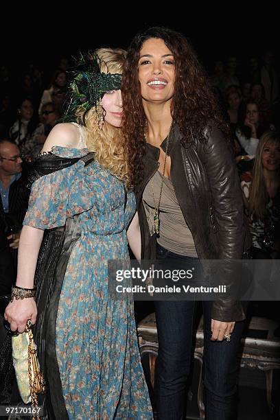 Courtney Love attends the Roberto Cavalli Milan Fashion Week Autumn/Winter 2010 show on February 28, 2010 in Milan, Italy.