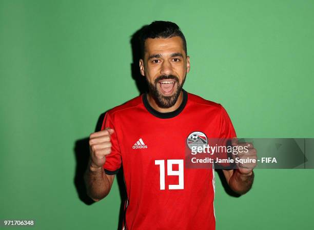 Abdallah Said of Egypt poses during the official FIFA World Cup 2018 portrait session at The Local hotel on June 11, 2018 in Grozny, Russia.