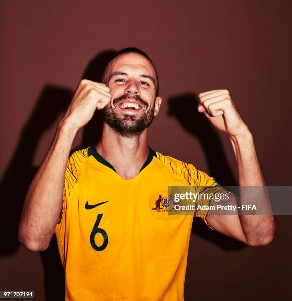 Matthew Jurman of Australia poses for a portrait during the official FIFA World Cup 2018 portrait session at Trudovyne Rezeny on June 11, 2018 in...