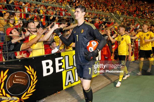 Thibaut Courtois goalkeeper of Belgium during a FIFA international friendly match between Belgium and Costa Rica as preparation for the 2018 FIFA...