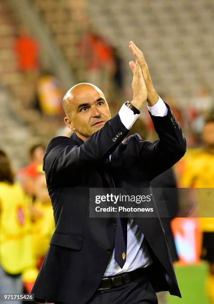 Roberto Martinez head coach of Belgian Team during a FIFA international friendly match between Belgium and Costa Rica as preparation for the 2018...