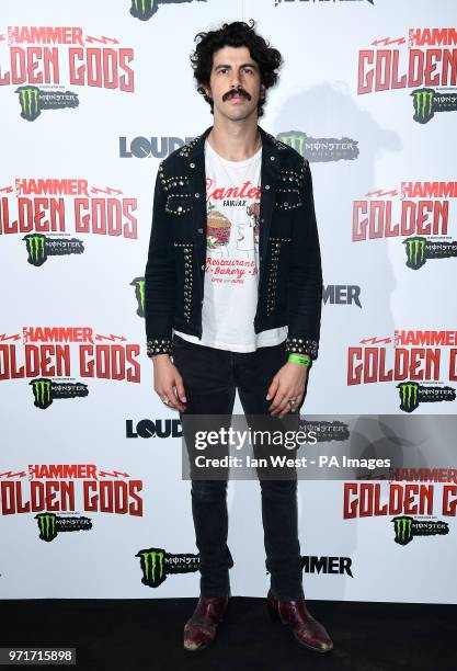 Josh Landau of The Shrine attending the Metal Hammer Golden Gods Awards 2018 held at indigo at The O2 in London. PRESS ASSOCIATION Photo. Picture...