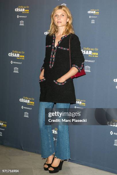 Actress Clemence Poesy attends the 'Les Nuits En Or 2018' dinner gala at UNESCO on June 11, 2018 in Paris, France.